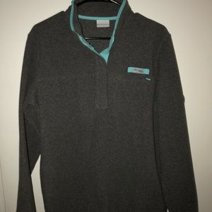 Charcoal and Teal Columbia Pullover